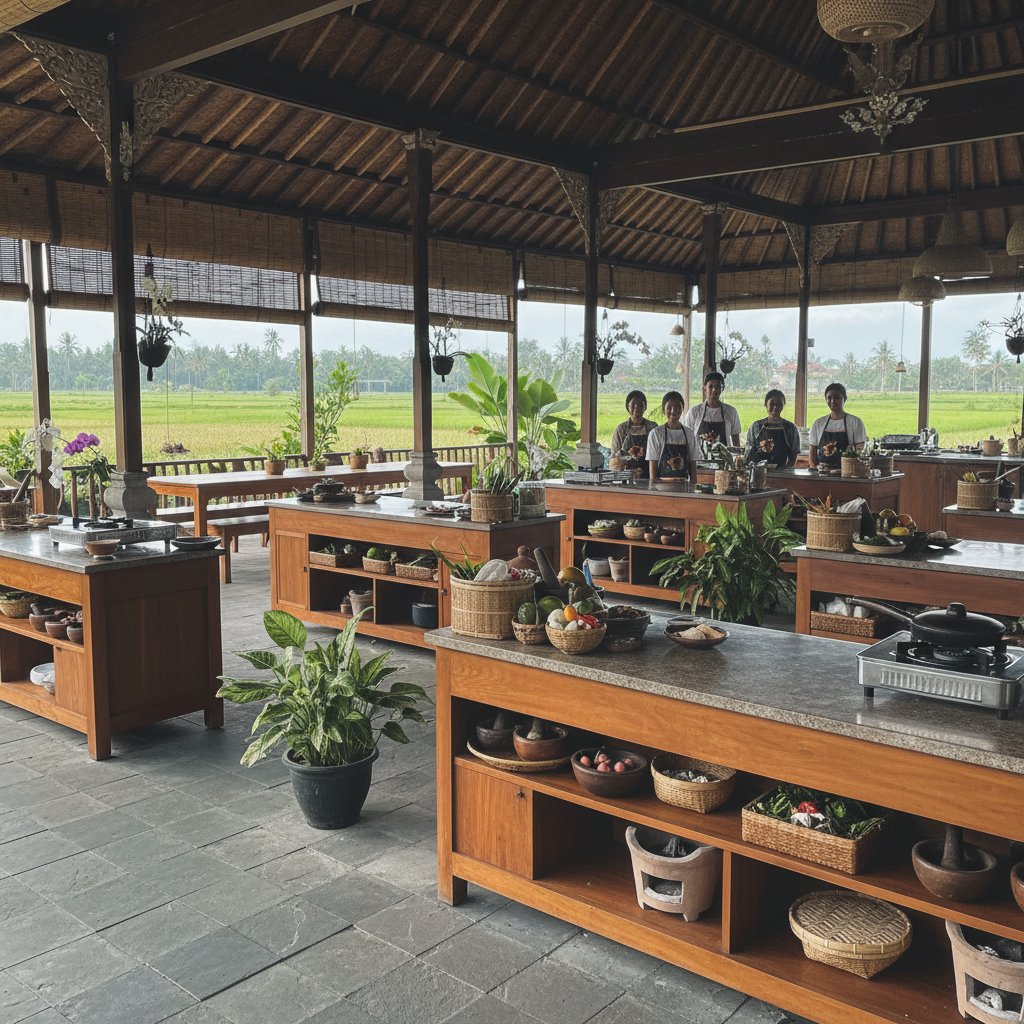 Cooking class kitchen in Ubud, Bali